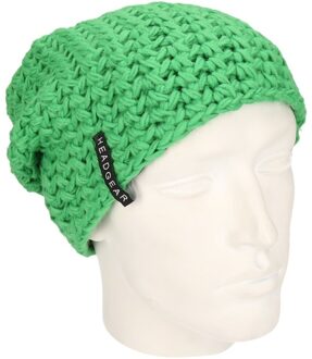 Myrtle Beach Basic beanie muts limegroen voor heren