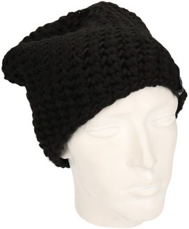 Myrtle Beach Basic beanie muts zwart voor dames