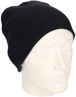 Myrtle Beach Beanie wintermuts - donkerblauw - voor volwassenen - Acryl - dubbel laags - One size