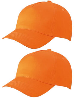 Myrtle Beach Set van 12x stuks 5-panel baseball petjes /caps in de kleur oranje
