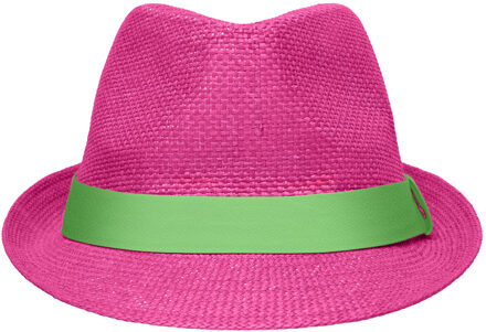 Myrtle Beach Street style trilby hoedje fuchsia met limegroen L/xl (58 cm)