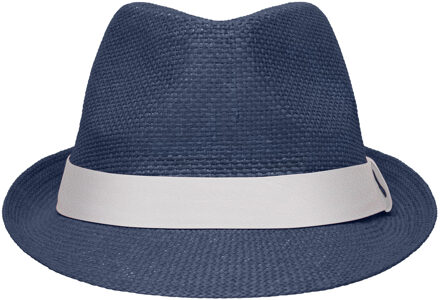 Myrtle Beach Street style trilby hoedje navy en wit L/xl (58 cm)