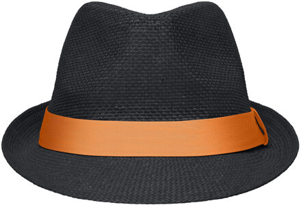 Myrtle Beach Street style trilby hoedje zwart en oranje L/xl (58 cm)