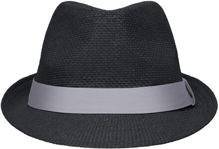 Myrtle Beach Street style trilby hoedje zwart met lichtgrijs L/xl (58 cm)