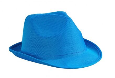 Myrtle Beach Trilby feesthoedje - blauw - voor volwassenen - voordelige carnaval party hoeden