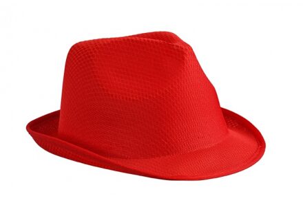 Myrtle Beach Trilby feesthoedje - rood - voor volwassenen - voordelige carnaval party hoeden