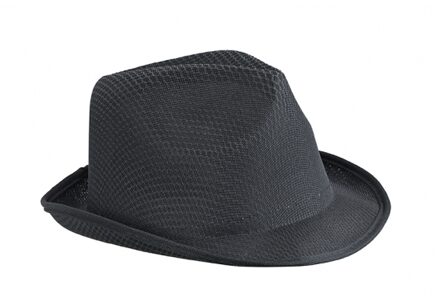 Myrtle Beach Trilby feesthoedje voor volwassenen - zwart - Carnaval party verkleed hoeden