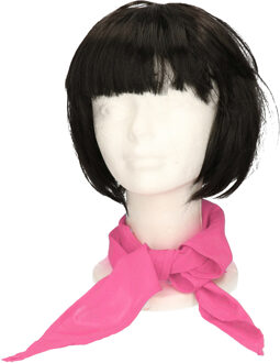 Myrtle Beach Verkleed bandana/sjaaltje/zakdoek - fuchsia roze - kleuren thema - Carnaval accessoires