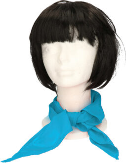 Myrtle Beach Verkleed bandana/sjaaltje/zakdoek - turquoise blauw - kleuren thema - Carnaval accessoires