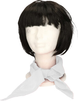 Myrtle Beach Verkleed bandana/sjaaltje/zakdoek - wit - kleuren thema - Carnaval accessoires