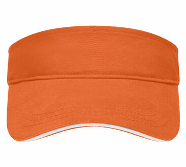 Myrtle Beach Zonneklep uni kleuren  Oranje/wit