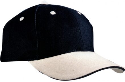 Myrtle Beach Zwarte baseball cap met beige klep