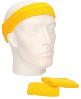 Myrtle Beach Zweetbandjes sportset geel