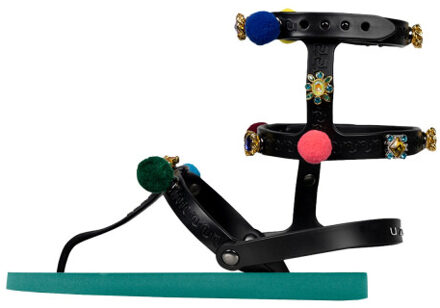 Mystique pompom bosgroen - maat 37-38