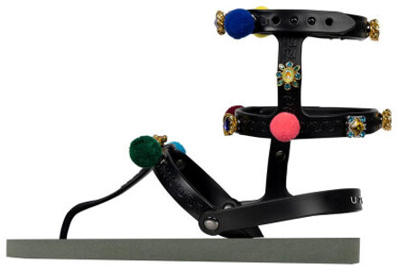 Mystique pompom legergroen - maat 39-40 Bruin/groen