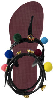 Mystique pompom robijn - maat 35-36 Rood