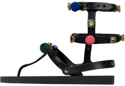 Mystique pompom zwart - maat 41-42