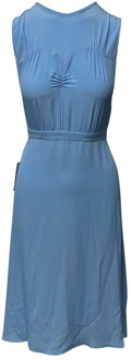 N ° 21 Midi -jurk met grote lint N21 , Blue , Dames - XS