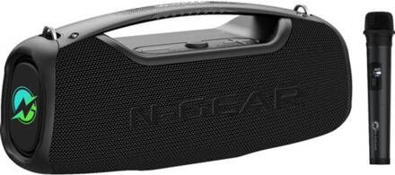 N-GEAR NRG500 - Bluetooth Speaker - Partybox met Verlichting & Microfoon - IPX5 Waterdicht - Zwart