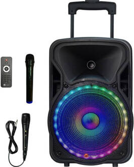 N-GEAR The Flash 1205 - Bluetooth Speaker - Karaokeset - Partybox met 2 Microfoons - Zwart