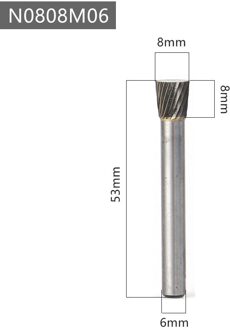 N Type Hoofd Hardmetalen Legering Roterende Bestand Tool Point Burr Die Grinder Schurende Tool Boor Frezen Carving bit N0808M06