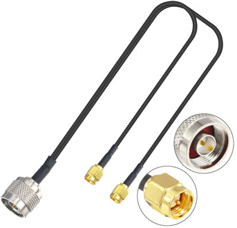 N Type Splitter Cable N Male to Dual SMA Male Cable N-Type Adapter Cable V Type 50ohm 30cm
