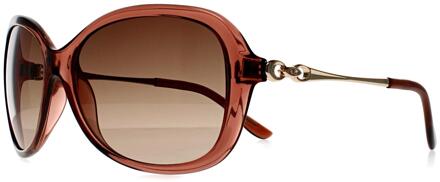 N2814 B transparante bruine zonnebril met kleurverloop - One Size