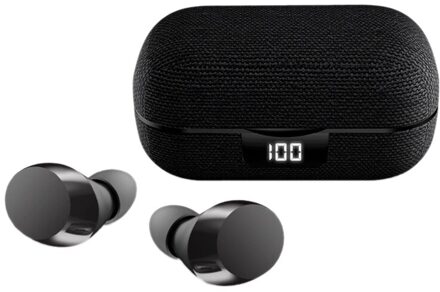 N80 Bluetooth Headset, Tws Binaural 5.0 In-Oor Digitale Display Draadloze Sport Contact Stereo Headset Voor Games zwart