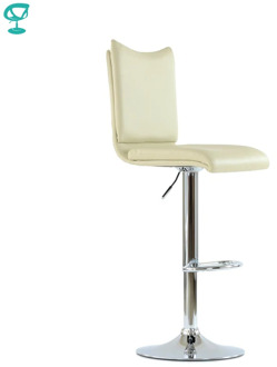 N99CrPuBeige Barneo N-99 Eco-Leather Kitchen Breakfast Bar Stool Swivel Bar Chair Beige color Chrome leg free shipping in Russia