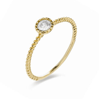 Naadim 925 Sterling Zilver Vergulde Ring Wit - One Size