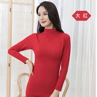 Naadloze Hoge Kraag Volledige Katoen Warm Houden Ondergoed Set Bodybuilding Slanke Thermisch Ondergoed Set Vrouwen Lange Onderbroek Set Rood