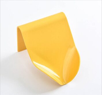 Naadloze Muur Gemonteerde Zeep Houder Drainage Opslag Afwerking Rekken Sterke Naadloze Stickers Gat-Gratis Zeepkist geel