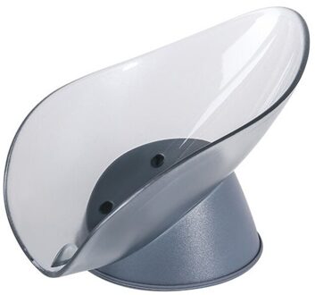 Naadloze Wandmontage Zeepkist Badkamer Zeephouder Huishoudelijke Verhandelt Drainage Gat Gratis Opbergdoos Afwerking Rekken Sterke bladeren blauw