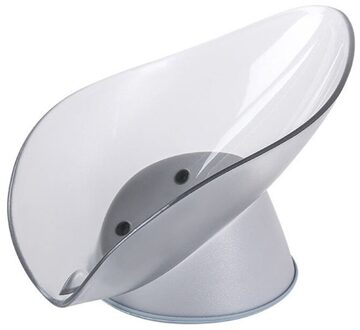 Naadloze Wandmontage Zeepkist Badkamer Zeephouder Huishoudelijke Verhandelt Drainage Gat Gratis Opbergdoos Afwerking Rekken Sterke bladeren grijs