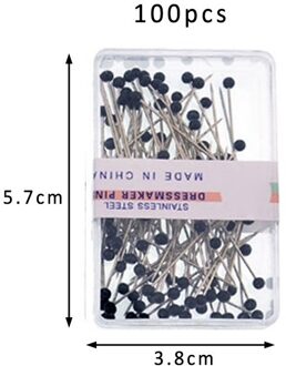 Naaien Gereedschap Plastic/Rvs Diy Dressmaking Pins Bloemisten Naaien Pin 3 Kleuren Voor Corsage Multi Purpose Parel Hoofd zwart