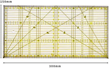 Naaien Heerser Dubbele-Kleur Heerser Patchwork Transparante Quilten Diy Naaien Patchwork Liniaal Tekening Tools Meten Stationaire 15X30cm