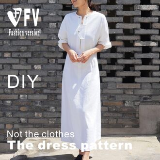 Naaien Patroon Lange Jurk Dames Kleding 1:1 Fysieke Tekening BLQ-402 patroon Size 5XL
