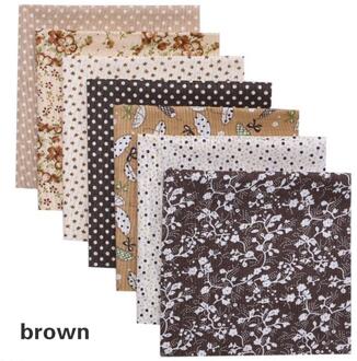 Naaien Quilten Stoffen 25X25 Cm Gedrukt Gedrukt Katoenen Doek Stof Katoen Praktische 7 Stks/set Handwerken Borduren Patchwork bruin