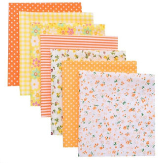 Naaien Quilten Stoffen 25X25 Cm Gedrukt Gedrukt Katoenen Doek Stof Katoen Praktische 7 Stks/set Handwerken Borduren Patchwork geel