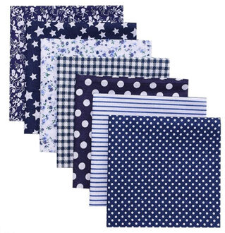 Naaien Quilten Stoffen 25X25 Cm Gedrukt Gedrukt Katoenen Doek Stof Katoen Praktische 7 Stks/set Handwerken Borduren Patchwork marine