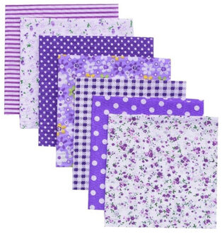 Naaien Quilten Stoffen 25X25 Cm Gedrukt Gedrukt Katoenen Doek Stof Katoen Praktische 7 Stks/set Handwerken Borduren Patchwork paars