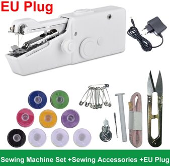 Naaimachine Mini Draagbare Elektrische Huishoudelijke Crafting Herstellen Voetpedaal Te Naaien Verstelbare Speed Kit Voor Thuis Beginners Kids C EU plug