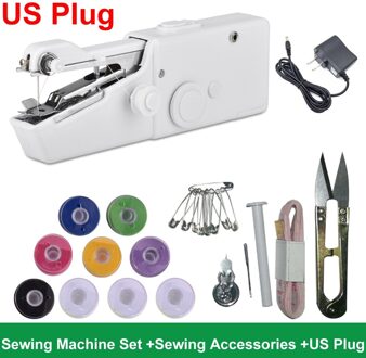 Naaimachine Mini Draagbare Elektrische Huishoudelijke Crafting Herstellen Voetpedaal Te Naaien Verstelbare Speed Kit Voor Thuis Beginners Kids C US plug