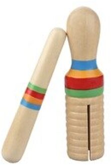 NAAIT-Houten Kraai Sirene Houten Guiro met Stok Kids Kinderen Muzikaal Speelgoed Slaginstrument