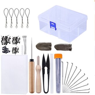 Naaldvilten Gereedschap Pop Ogen Neus Mat Handvat Sets Wol Roving 18Pcs Viltnaalden Met Opbergdoos