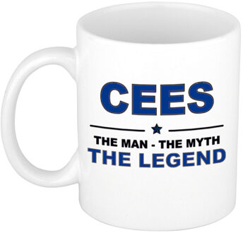 Naam cadeau mok/ beker Cees The man, The myth the legend 300 ml - Naam mokken Multikleur