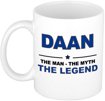 Naam cadeau mok/ beker Daan The man, The myth the legend 300 ml - Naam mokken Multikleur