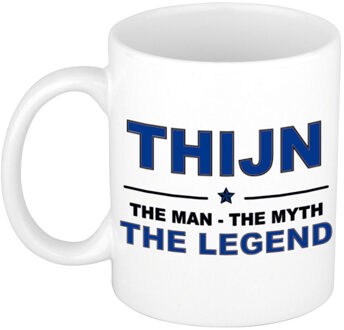 Naam cadeau mok/ beker Thijn The man, The myth the legend 300 ml - Naam mokken Multikleur