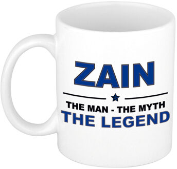 Naam cadeau mok/ beker Zain The man, The myth the legend 300 ml - Naam mokken Multikleur