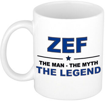 Naam cadeau mok/ beker Zef The man, The myth the legend 300 ml - Naam mokken Multikleur
